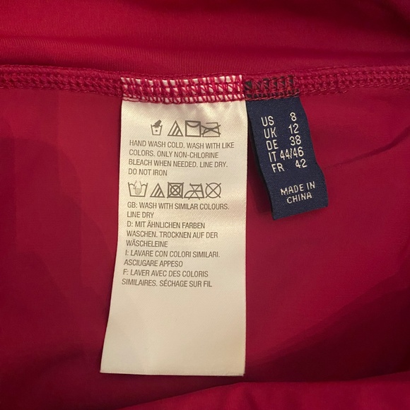 Denim and Company NWOT TWO PIECE raspberryDouble lined lace topAttached skirt - Picture 5 of 12